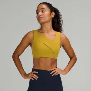 NWT Lululemon Nulu Cross Front Yoga Bra in Auric Gold